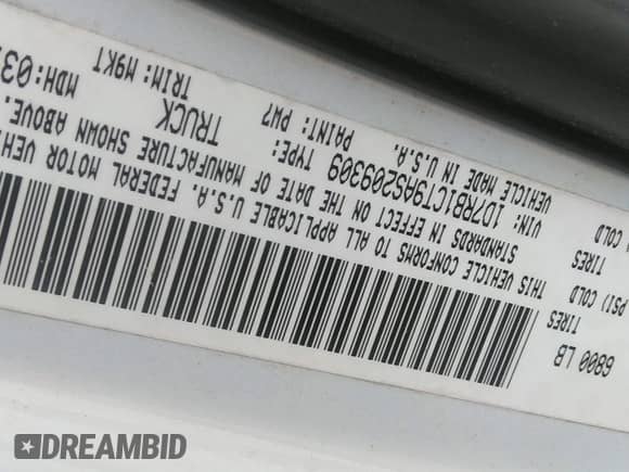 2010 Dodge 1500 SLT с VIN 1D7RB1CT9AS209309, выставлен на аукционе IAAI как лот 42292346 с пробегом 199 000 миль миль и . История ставок и продаж доступна на DreamBid. Изображение 9.