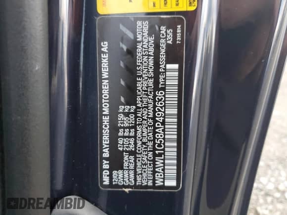 2010 BMW 3 Series 328i z VIN WBAWL1C58AP492636, wystawiony jako Copart lot #90515275 z przebiegiem 104 713 mil mil oraz Czysty tytuł • Clean title. Historia ofert i sprzedaży dostępna na DreamBid. Obrazek 12.