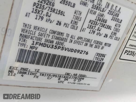 1997 Ford Explorer XLT с VIN 1FMDU35P5VUD09276, выставлен на аукционе IAAI как лот 42221438 с пробегом 152 881 миль миль и . История ставок и продаж доступна на DreamBid. Изображение 9.