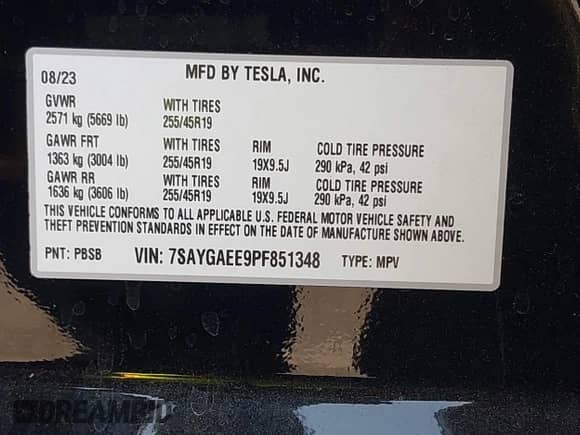 2023 Tesla Model Y Long Range z VIN 7SAYGAEE9PF851348, wystawiony jako IAAI lot #43167064 z przebiegiem Nie podano mil oraz . Historia ofert i sprzedaży dostępna na DreamBid. Obrazek 9.