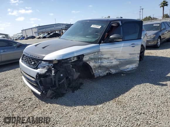 2022 Land Rover Range Rover Sport SVR with VIN SALWZ2RE0NA229606, listed as a Copart auction lot 54435565 with 36,942 mi miles and Salvage title. Bid and sale history available at DreamBid. Image 1.