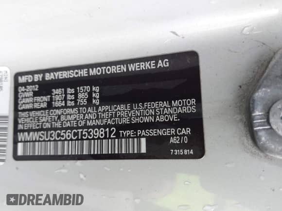 2012 MINI Hardtop z VIN WMWSU3C56CT539812, wystawiony jako IAAI lot #43268307 z przebiegiem 108 198 mil mil oraz . Historia ofert i sprzedaży dostępna na DreamBid. Obrazek 9.