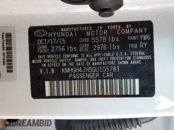 2016 Hyundai Equus Ultimate с VIN KMHGH4JH5GU105781, выставлен на аукционе Copart как лот 51545905 с пробегом 82 479 миль миль и Чистый • Clean title. История ставок и продаж доступна на DreamBid. Изображение 12.