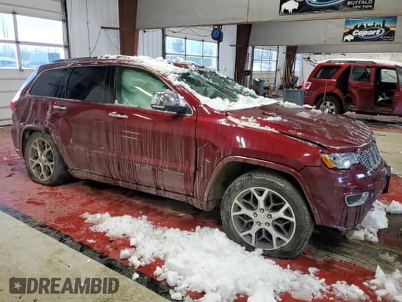 2020 Jeep Grand Cherokee Overland with VIN 1C4RJFCG4LC434022, listed as a Copart auction lot 42177795 with Not provided miles and Non repairable. Bid and sale history available at DreamBid. Image 4.