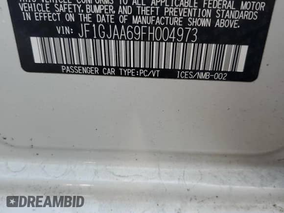 2015 Subaru Impreza z VIN JF1GJAA69FH004973, wystawiony jako Copart lot #71996715 z przebiegiem 184 675 mil mil oraz Szkoda całkowita • Salvage title. Historia ofert i sprzedaży dostępna na DreamBid. Obrazek 12.