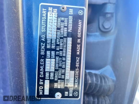 1984 Mercedes-Benz 500 с VIN WDBCA37A9EA027109, выставлен на аукционе Copart как лот 74401344 с пробегом 137 953 миль миль и Чистый • Clean title. История ставок и продаж доступна на DreamBid. Изображение 10.