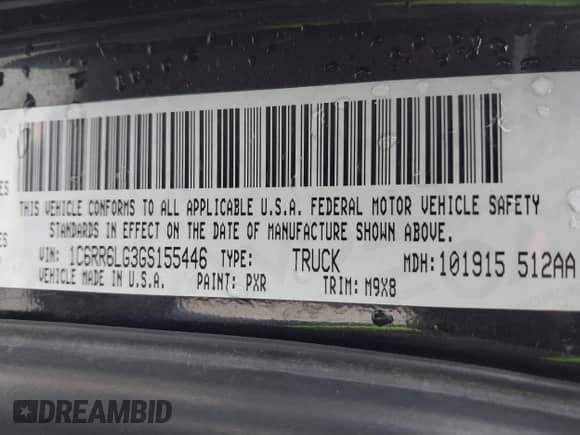 2016 Ram 1500 Big Horn z VIN 1C6RR6LG3GS155446, wystawiony jako IAAI lot #41623506 z przebiegiem 128 393 mil mil oraz . Historia ofert i sprzedaży dostępna na DreamBid. Obrazek 9.