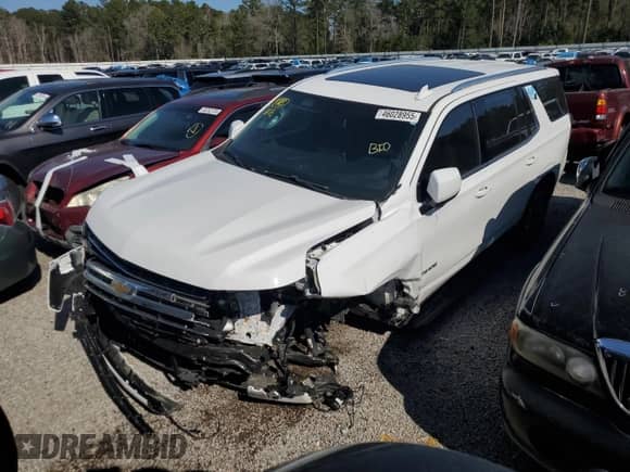 2022 Chevrolet Tahoe LT с VIN 1GNSCNKD6NR308118, выставлен на аукционе Copart как лот 46028955 с пробегом 49 763 миль миль и Списание • Salvage title. История ставок и продаж доступна на DreamBid. Изображение 1.