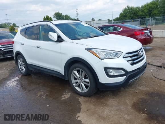 2014 Hyundai Santa Fe with VIN 5XYZU3LA9EG200085, listed as a IAAI auction lot 43003393 with 90,660 mi miles and . Bid and sale history available at DreamBid. Image 1.