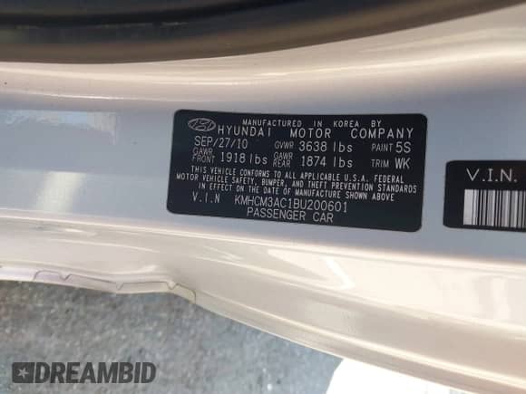 2011 Hyundai Accent GS с VIN KMHCM3AC1BU200601, выставлен на аукционе IAAI как лот 42772966 с пробегом 117 896 миль миль и . История ставок и продаж доступна на DreamBid. Изображение 9.