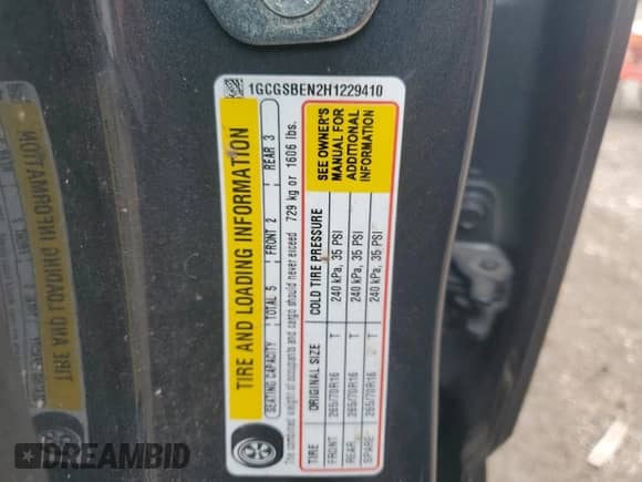 2017 Chevrolet Colorado 2WD WT с VIN 1GCGSBEN2H1229410, выставлен на аукционе Copart как лот 63803655 с пробегом Не указан миль и Списание • Salvage title. История ставок и продаж доступна на DreamBid. Изображение 12.