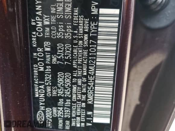 2021 Hyundai Palisade Limited с VIN KM8R54HE4MU211017, выставлен на аукционе Copart как лот 70238884 с пробегом 42 821 миль миль и Списание • Salvage title. История ставок и продаж доступна на DreamBid. Изображение 13.