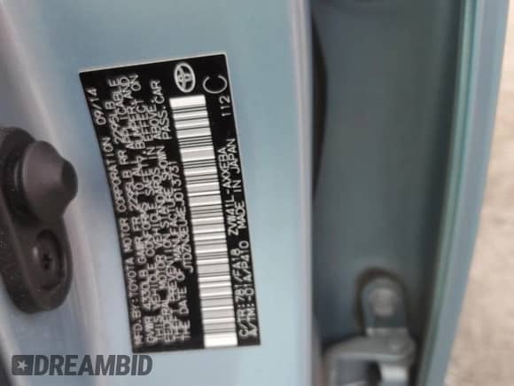 2014 Toyota Prius Three с VIN JTDZN3EU4EJ013731, выставлен на аукционе Copart как лот 86331775 с пробегом 77 861 миль миль и Списание • Salvage title. История ставок и продаж доступна на DreamBid. Изображение 12.