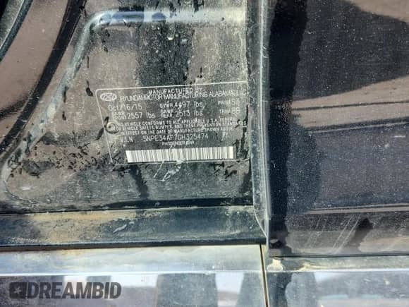 2016 Hyundai Sonata Limited с VIN 5NPE34AF7GH325474, выставлен на аукционе Copart как лот 81385095 с пробегом 124 934 миль миль и На запчасти • Non repairable. История ставок и продаж доступна на DreamBid. Изображение 12.