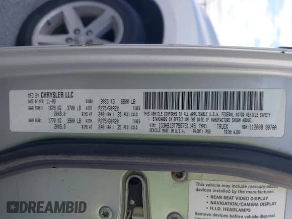 2009 Dodge 1500 SLT с VIN 1D3HB13T79S751145, выставлен на аукционе IAAI как лот 43574736 с пробегом 163 838 миль миль и . История ставок и продаж доступна на DreamBid. Изображение 9.