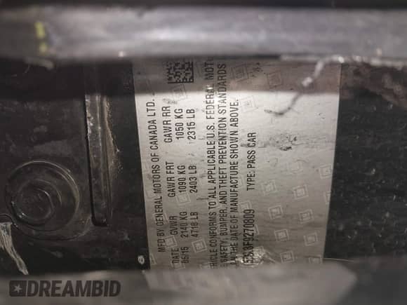 2015 Chevrolet Impala LTZ с VIN 2G1155SL3F9270809, выставлен на аукционе IAAI как лот 42743762 с пробегом Не указан миль и . История ставок и продаж доступна на DreamBid. Изображение 9.