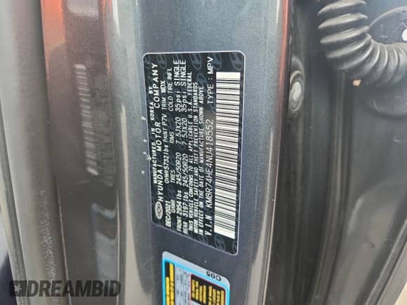 2022 Hyundai Palisade Calligraphy с VIN KM8R74HE4NU418552, выставлен на аукционе Copart как лот 59804585 с пробегом 46 538 миль миль и Списание • Salvage title. История ставок и продаж доступна на DreamBid. Изображение 12.