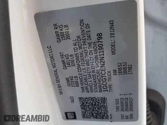 2022 Chevrolet Colorado 4WD LT z VIN 1GCGTCEN2N1190798, wystawiony jako Copart lot #42978335 z przebiegiem 48 857 mil mil oraz Szkoda całkowita • Salvage title. Historia ofert i sprzedaży dostępna na DreamBid. Obrazek 14.