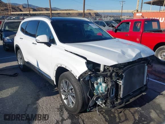 2020 Hyundai Santa Fe Limited with VIN 5NMS53AD2LH179773, listed as a IAAI auction lot 43216852 with 53,867 mi miles and . Bid and sale history available at DreamBid. Image 1.