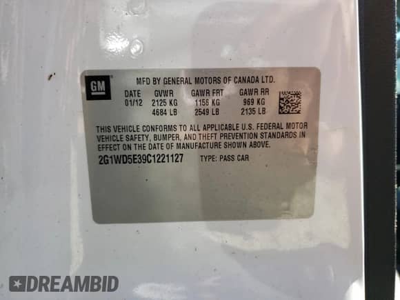 2012 Chevrolet Impala Police Police с VIN 2G1WD5E39C1221127, выставлен на аукционе Copart как лот 47788904 с пробегом 179 422 миль миль и Чистый • Clean title. История ставок и продаж доступна на DreamBid. Изображение 12.