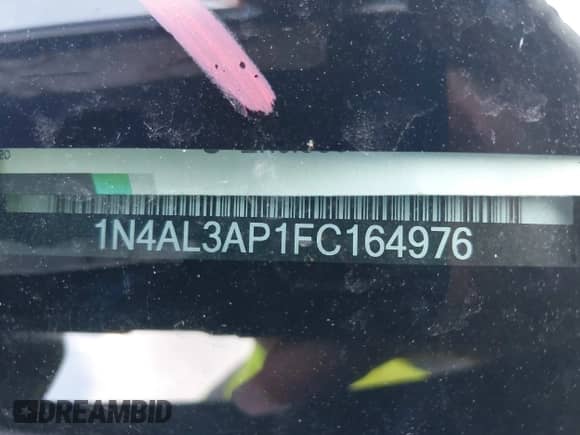 2015 Nissan Altima 2.5 с VIN 1N4AL3AP1FC164976, выставлен на аукционе IAAI как лот 42839210 с пробегом 168 074 миль миль и . История ставок и продаж доступна на DreamBid. Изображение 9.