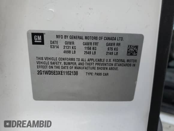 2014 Chevrolet Impala Police Police with VIN 2G1WD5E3XE1162138, listed as a Copart auction lot 42034665 with 70,173 mi miles and Salvage title. Bid and sale history available at DreamBid. Image 12.