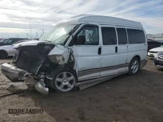 2004 Chevrolet Express Passenger с VIN 1GBFG15T041144358, выставлен на аукционе Copart как лот 45413355 с пробегом Не указан миль и Списание • Salvage title. История ставок и продаж доступна на DreamBid. Изображение 1.