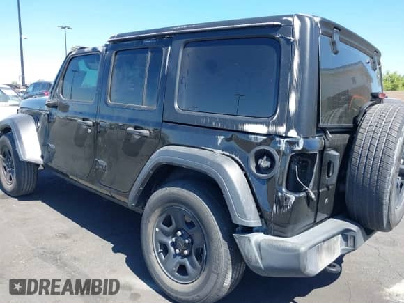 2023 Jeep Wrangler Sport S with VIN 1C4HJXDG7PW617662, listed as a IAAI auction lot 42725503 with Not provided miles and . Bid and sale history available at DreamBid. Image 3.