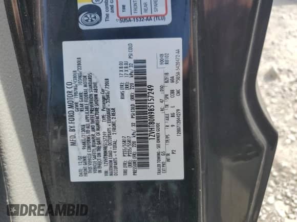 2008 Ford Mustang Deluxe with VIN 1ZVHT80N985157249, listed as a Copart auction lot 81014495 with 115,135 mi miles and Salvage title. Bid and sale history available at DreamBid. Image 12.