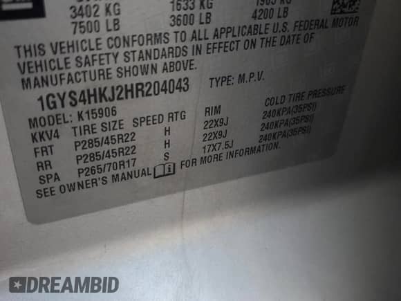 2017 Cadillac Escalade ESV Luxury с VIN 1GYS4HKJ2HR204043, выставлен на аукционе Copart как лот 81118785 с пробегом 194 827 миль миль и Чистый • Clean title. История ставок и продаж доступна на DreamBid. Изображение 13.