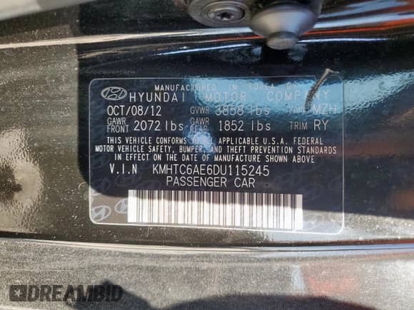 2013 Hyundai Veloster Turbo z VIN KMHTC6AE6DU115245, wystawiony jako Copart lot #84569985 z przebiegiem 70 311 mil mil oraz Szkoda całkowita • Salvage title. Historia ofert i sprzedaży dostępna na DreamBid. Obrazek 12.