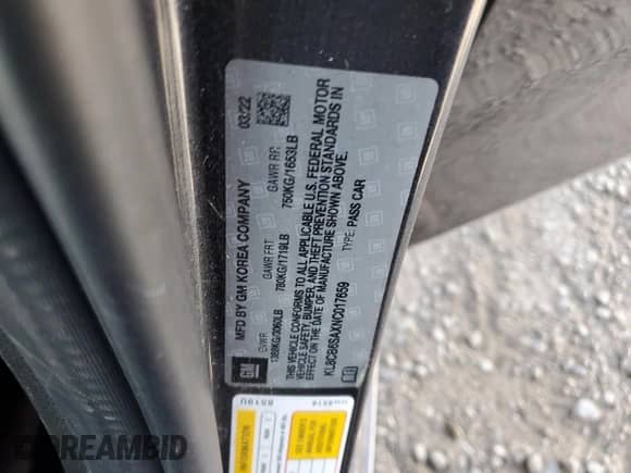 2022 Chevrolet Spark LS z VIN KL8CB6SAXNC017659, wystawiony jako Copart lot #61794615 z przebiegiem 43 204 mil mil oraz Szkoda całkowita • Salvage title. Historia ofert i sprzedaży dostępna na DreamBid. Obrazek 12.