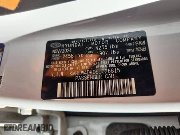 2025 Hyundai Elantra с VIN KMHLW4DK0SU026815, выставлен на аукционе Copart как лот 83864335 с пробегом 9 838 миль миль и Списание • Salvage title. История ставок и продаж доступна на DreamBid. Изображение 13.