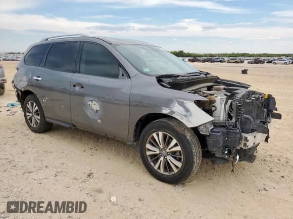 2019 Nissan Pathfinder Platinum with VIN 5N1DR2MMXKC644943, listed as a Copart auction lot 84631495 with 93,006 mi miles and Salvage title. Bid and sale history available at DreamBid. Image 4.
