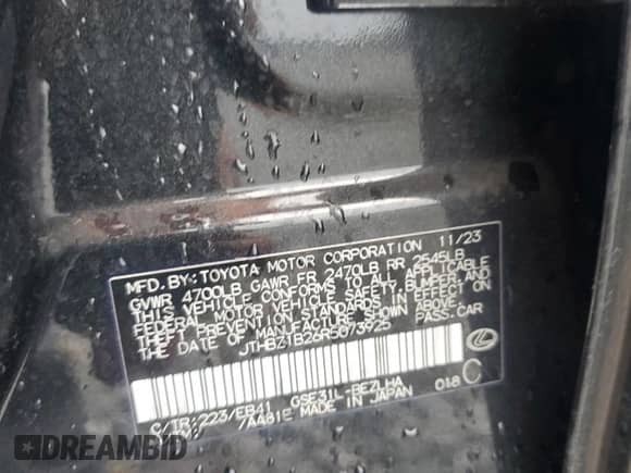 2024 Lexus IS 350 F Sport z VIN JTHBZ1B26R5073925, wystawiony jako Copart lot #67021315 z przebiegiem 7 865 mil mil oraz Szkoda całkowita • Salvage title. Historia ofert i sprzedaży dostępna na DreamBid. Obrazek 13.