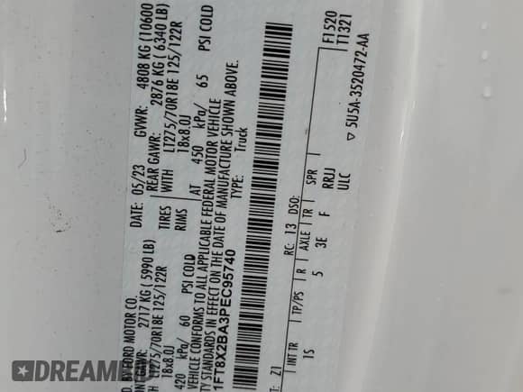 2023 Ford F-250 XL z VIN 1FT8X2BA3PEC95740, wystawiony jako Copart lot #68898844 z przebiegiem 10 044 mil mil oraz Szkoda całkowita • Salvage title. Historia ofert i sprzedaży dostępna na DreamBid. Obrazek 12.
