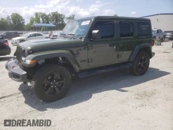 2021 Jeep Wrangler Unlimited Sahara Altitude z VIN 1C4HJXEN8MW794195, wystawiony jako Copart lot #61269515 z przebiegiem 28 118 mil mil oraz Szkoda całkowita • Salvage title. Historia ofert i sprzedaży dostępna na DreamBid. Obrazek 1.