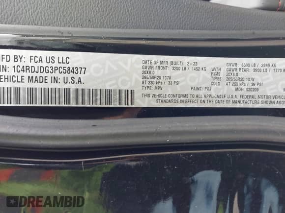 2023 Dodge Durango GT с VIN 1C4RDJDG3PC584377, выставлен на аукционе IAAI как лот 43488548 с пробегом 22 671 миль миль и . История ставок и продаж доступна на DreamBid. Изображение 9.