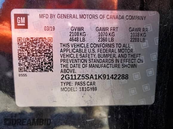 2019 Chevrolet Impala LT with VIN 2G11Z5SA1K9142288, listed as a Copart auction lot 81111365 with 129,634 mi miles and Salvage title. Bid and sale history available at DreamBid. Image 12.