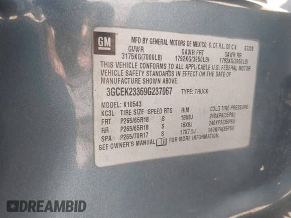 2009 Chevrolet Silverado 1500 LT с VIN 3GCEK23369G237067, выставлен на аукционе IAAI как лот 43478075 с пробегом 325 561 миль миль и . История ставок и продаж доступна на DreamBid. Изображение 9.