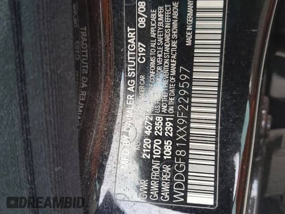 2009 Mercedes-Benz C 300 Sport z VIN WDDGF81XX9F229597, wystawiony jako Copart lot #82323085 z przebiegiem 78 897 mil mil oraz Szkoda całkowita • Salvage title. Historia ofert i sprzedaży dostępna na DreamBid. Obrazek 12.