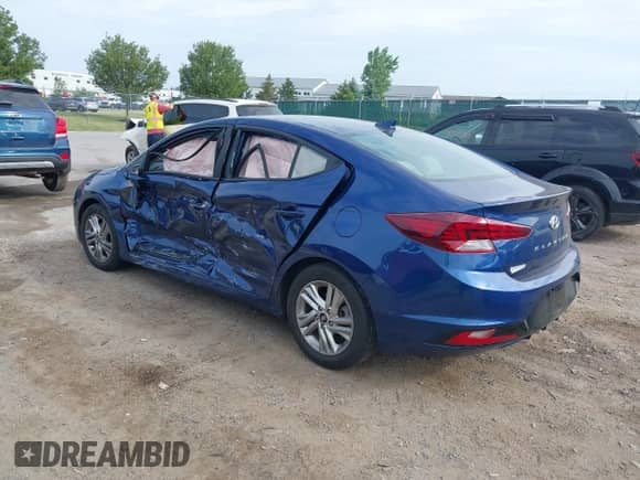 2020 Hyundai Elantra SEL with VIN 5NPD84LF8LH614674, listed as a IAAI auction lot 42576100 with 23,513 mi miles and . Bid and sale history available at DreamBid. Image 3.
