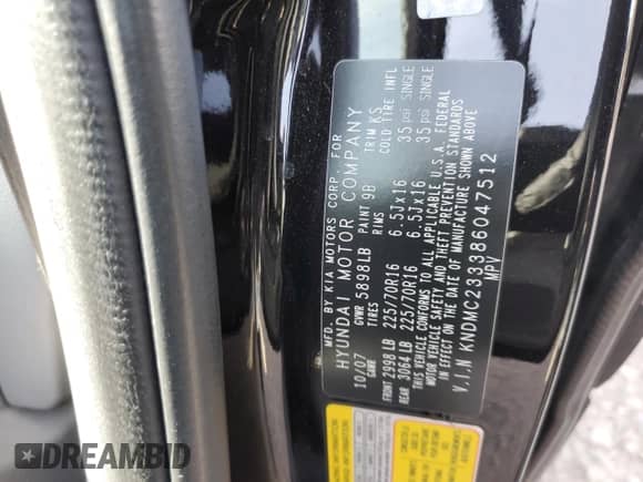 2008 Hyundai Entourage GLS с VIN KNDMC233386047512, выставлен на аукционе Copart как лот 88179335 с пробегом 134 795 миль миль и Списание • Salvage title. История ставок и продаж доступна на DreamBid. Изображение 12.