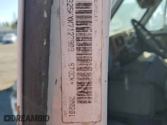1989 Chevrolet Chevy Van с VIN 1GBEG25KXK7127909, выставлен на аукционе Copart как лот 59997315 с пробегом 550 289 миль миль и Чистый • Clean title. История ставок и продаж доступна на DreamBid. Изображение 13.