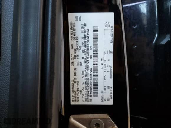 2017 Ford Escape Titanium с VIN 1FMCU9JD2HUD17267, выставлен на аукционе Copart как лот 86828485 с пробегом 72 989 миль миль и Списание • Salvage title. История ставок и продаж доступна на DreamBid. Изображение 13.