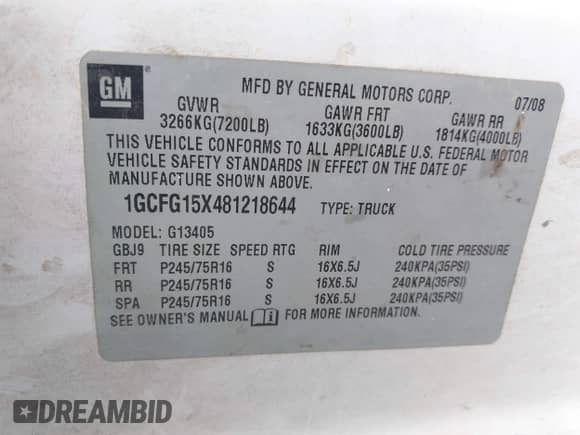 2008 Chevrolet Express Cargo с VIN 1GCFG15X481218644, выставлен на аукционе IAAI как лот 42727251 с пробегом 205 820 миль миль и . История ставок и продаж доступна на DreamBid. Изображение 9.
