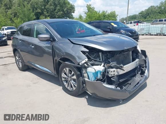 2017 Nissan Murano S with VIN 5N1AZ2MG3HN126408, listed as a IAAI auction lot 42591671 with 166,119 mi miles and . Bid and sale history available at DreamBid. Image 1.