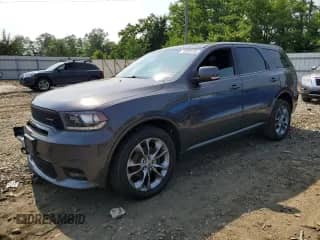 2019 Dodge Durango GT Plus with VIN 1C4RDJDG7KC606339, listed as a Copart auction lot 58990705 with 90,000 mi miles and Salvage title. Bid and sale history available at DreamBid. Image 1.