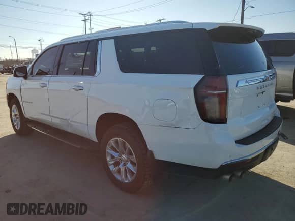 2021 Chevrolet Suburban Premier z VIN 1GNSKFKD8MR231954, wystawiony jako Copart lot #46500615 z przebiegiem 79 839 mil mil oraz Szkoda całkowita • Salvage title. Historia ofert i sprzedaży dostępna na DreamBid. Obrazek 2.