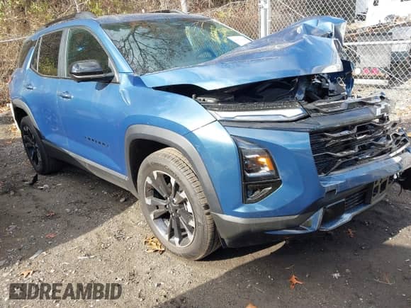 2025 Chevrolet Equinox AWD RS с VIN 3GNAXTEG2SL131368, выставлен на аукционе IAAI как лот 41769879 с пробегом 1 592 миль миль и . История ставок и продаж доступна на DreamBid. Изображение 1.